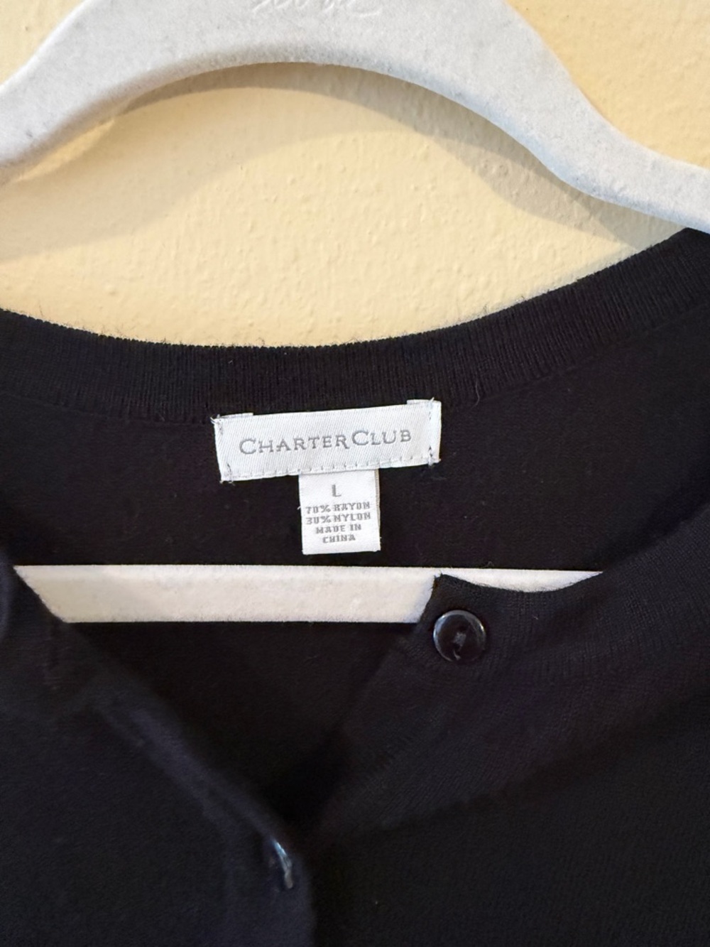 Charter Club Black Button-Up Lightweight Cardigan - Picture 2 of 3